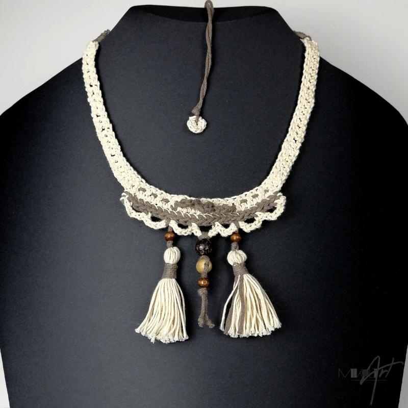 ● Horgolt boho textilnyaklánc2●