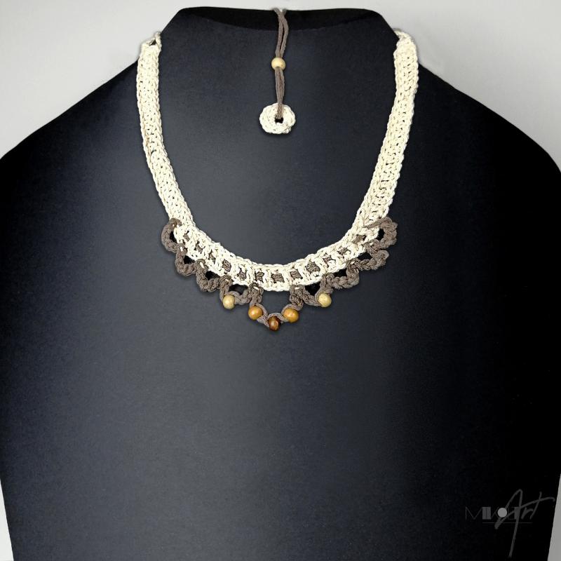 ● Horgolt boho textilnyaklánc4●