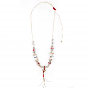 ● Bohó textilnyaklánc, vidám bojttal●