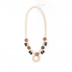 ● Horgolt boho textilnyaklánc farmer gyöngyökkel●