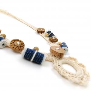 ● Horgolt boho textilnyaklánc farmer gyöngyökkel●