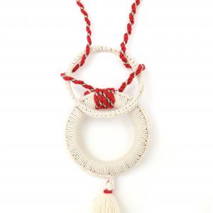 ● Horgolt boho textilnyaklánc karikákkal●