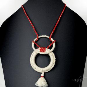 ● Horgolt boho textilnyaklánc karikákkal●